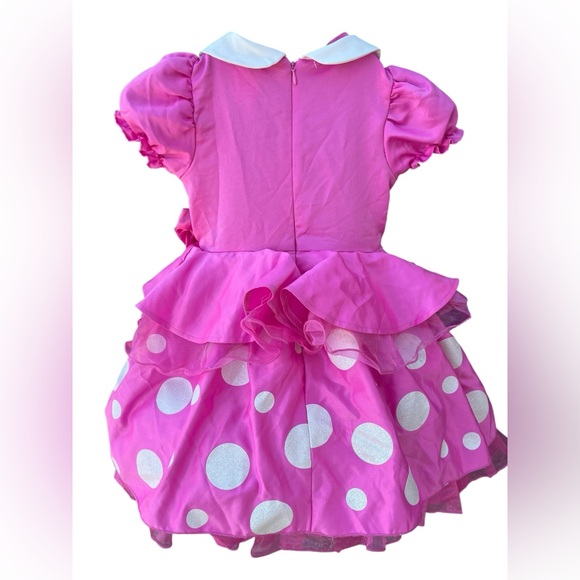 Hostess Pick ☄️ Glittery Pink Polka Dot Kids Disney Minnie Mouse Costume - Picture 2 of 10
